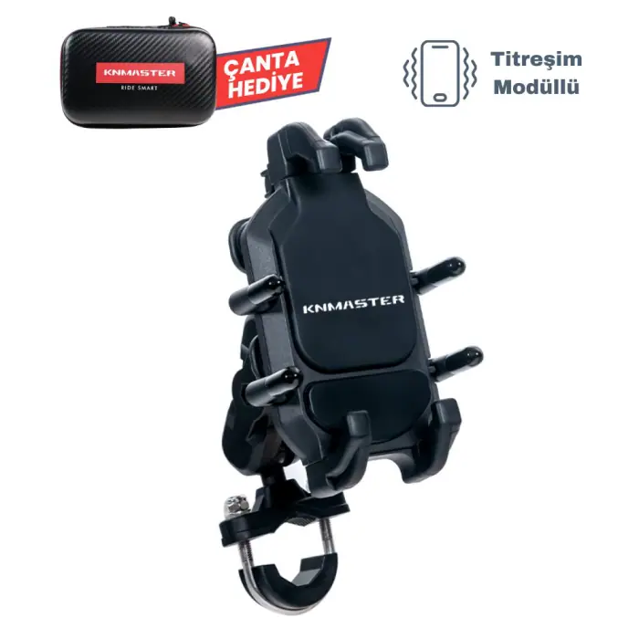 KNMASTER TT-860 TİTREŞİM ENGELLEYİCİLİ TÜM MOTOSİKLETLERE UYUMLU TELEFON TUTUCU